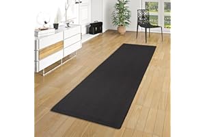 Snapstyle Astra - Alfombra de Sisal Natural de Corredor - Negro - 9 tamaños