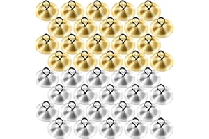 Fiada 40 Pcs Finger Cymbals Belly Dancing Musical Instrument Percussion Zills Instruments for Adults Dancer Party (Gold, Silver)