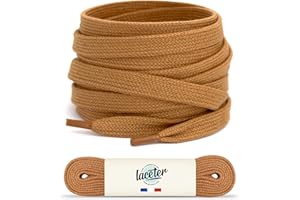 Laceter Lacets Plats Premium en Coton pour Baskets - Lacet de Remplacement pour chaussures de Sport et Sneakers ou pour Enfants - Épaisseur 8mm - Compatible avec Converse, Nike