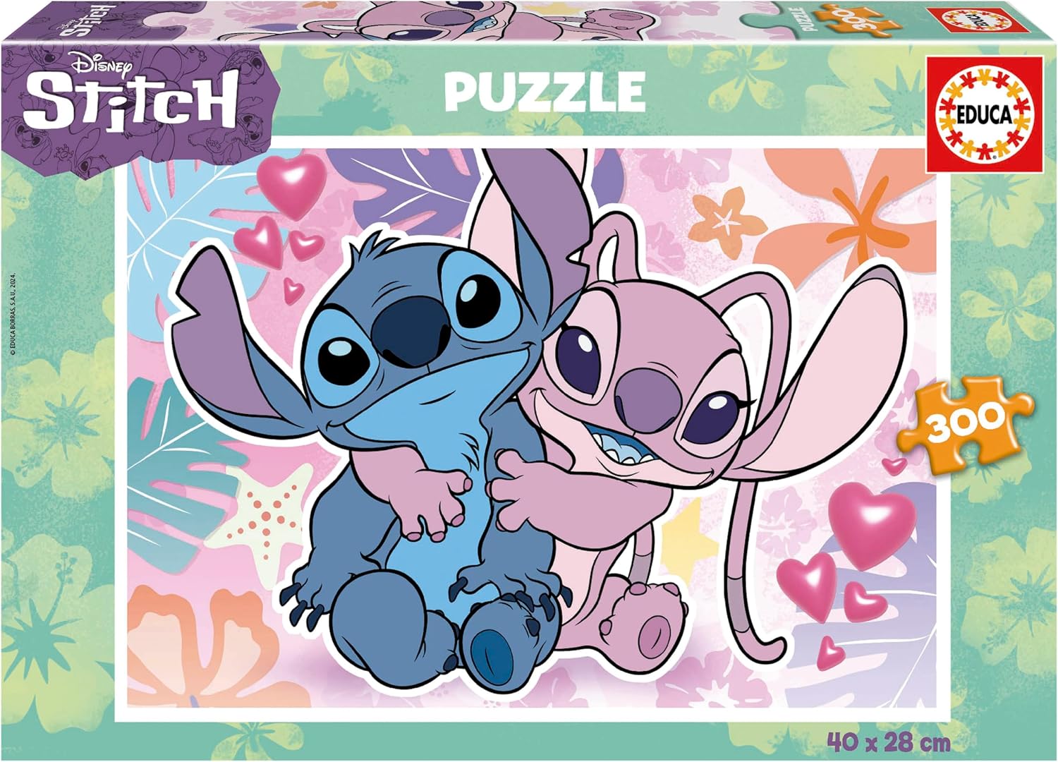 Educa - Stitch Disney | Puzzle Infantil de 300 Piezas. Medidas: 40 x 28 cm. Recomendado a Partir de 6 años (19964)