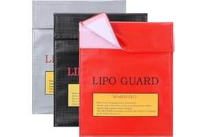 Zourglow 3 Pièces Sac Batterie Lithium, Ignifuge Sac Batterie Lipo, Antidéflagrant Porte Documents éTanche, Sac de Sécurité pour Batterie au Lipo, Cartes Bancaires, Bijoux, 22.5 x 18.5cm