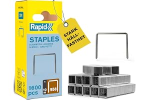 Rapid Fintrådsklammer 958, Benlängd 10 mm, Galvaniserat stål, 1600-pack