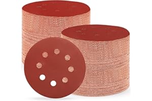 Huopueit 100 Pezzi Dischi Abrasivi 125 mm, grana 1000 Carta Vetrata Abrasiva 8 fori per Levigatrice Orbitale Casuale (100 pezzi,grana 1000)