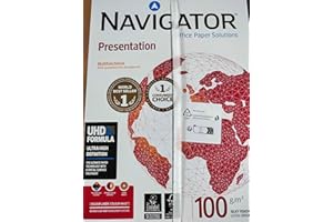 NAVIGATOR Presentation - Papel multifunción, 5 paquetes de 2500 hojas (A4, 100 g/m2), color blanco