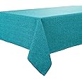 BALCONY & FALCON Rectangle Tablecloth, Wrinkle Resistant and Water Proof Table cloth, Decorative Linen Fabric Tablecloths for Dining, Parties, Kitchen, Wedding and Outdoor Use (Lake Blue, 140x180cm)