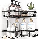 Kitsure Corner Shower Caddy - 2 Pack Rustproof Bathroom Shelves Durable Shelf with Large Capacity, Drill-Free Adhesive Shower