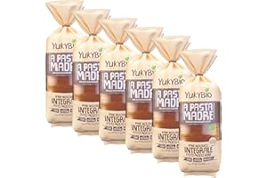 YukyBio, Pane Bauletto Integrale, Pane Biologico Integrale con Lievito Naturale di Pasta Madre, Ricca Fonte di Fibre e di Proteine, 100% Made in Italy, 6X400 gr