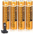 Lot De 4 Piles Rechargeables AAA Panasonic HHR-55AAABU 1,2V 550mAh - Idéal Téléphones Sans Fil