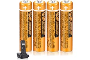 CUCESH 4 Pack 550mAh HHR-55AAABU NI-MH AAA Rechargeable Batteries for Panasonic 1.2V Battery for BT Gigaset Cordless Phones