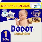 Dodot Sensitive Baby Diapers Size 1 (2-5 kg), 172 Nappies + 1 Pack of 40 | Up to 12h of leak-proof protection, care for baby'