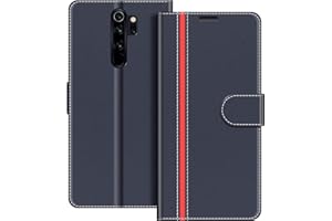 COODIO Handyhülle für Xiaomi Redmi Note 8 Pro Handy Hülle, Xiaomi Redmi Note 8 Pro Hülle Leder Handytasche für Xiaomi Redmi Note 8 Pro Klapphülle Tasche, Dunkel Blau/Rot