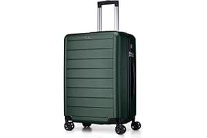 FLIEE Medium Suitcase Hard Shell | Lightweight Suitcase | Aluminum Telescopic Handle | TSA 3 Digit Combination Lock | 4 Dual Spinner Wheels | Medium 24" Hold Check in Luggage (Green, Medium 24'')