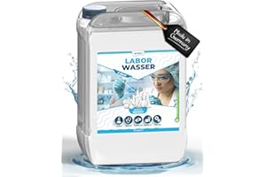 Aqua Bidest 10 Liter Kanister, Qindoo Laborwasser wo reines 2-fach Wasser benötigt wird z.B. für Labore, Medizin, Pharmazie, Kosmetik, Technik (10L Kanister)