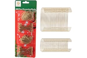 SHATCHI 300Pcs Gold Christmas Ornaments Hangers Hooks Wire – Assorted Sizes for Christmas Tree Baubles – Reusable Hooks for Easy Xmas Decorations