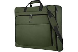 MATEIN Suit Carrier for Men, Travel Garment Bags with Strap for Business, Travel Suit Bag for Men Women, Waterproof Wrinkle Free Garment Covers (GREEN)