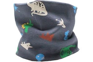 COLOURFUL BABY WORLD Kids Boys Girls Cotton Multi Use Neck Warmer Scarf Hat Bandana (Dinosaur Colourful (Thicker Cotton))