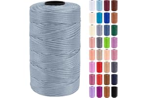 Uiopa Hilo Macrame 3mm x 200m Cuerda Macrame Polipropileno Plano Hilo de Ganchillo para Bolsos a Crochet, Bolso de Mano, Sombrero, Manualidades, Envolver Regalo, Proyecto de Bricolaje