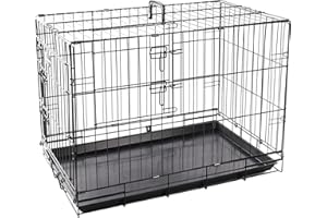 Flamingo Cage pour Chien Durable Ebo Noir XXL - 124x76x83cm - Pliable en Fil métallique avec Plateau - Qualité superieur