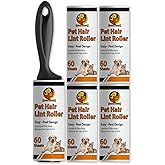 Foodie Puppies Pet Hair Remover Lint Roller with Handle and 4 Refills (300 Sheets), Hair Remover for Dogs and Cats, Ideal for Clothes, Furniture, Coat