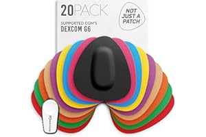 Not Just A Patch Dexcom G6 Adhesive Patches (20 Pack) - Dexcom G6 Stickers Adhesive Patches for Skin - Water Resistant Dexcom Overpatch G6 for Active Lifestyle 10-14 Days - Multicolor