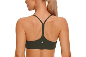 CRZ YOGA Damski Low Impact Strappy Wyściełany Biustonosz Sportowy Y Racer Plecy Spaghetti Paski Jogi Biustonosz Topy