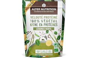 ALTER NUTRITION - Soupe Protéinée Bio - Légumes Verts - En Poudre - Riche En Protéines (30%) & En Fibres (16%) - Faible En Matières Grasses - Protéines Végétales - Made In France - Sachet De 180 g