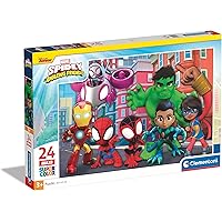 Clementoni- Marvel Spidey And His Amazing Friends Supercolor Friends-24 Maxi Pezzi Bambini 3 Anni, Puzzle Cartoni Animati-Mad