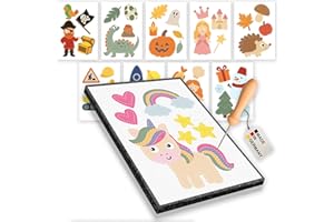 CREATIVE FOX Prickelnadel Set Kinder mit 10 Vorlagen - Prickelset für Kinder - 1x Prickelnadel mit Holzgriff & 1x Prickelfilz (20cm x 15cm x 1cm) – Ergonomisch & sicher – Ideal zum Prickeln – Made in Germany