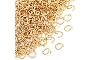 Craftdady 200 anillos de acero inoxidable de 8 mm de metal fuerte abierto dorado para joyería, collares, aretes, manualidades