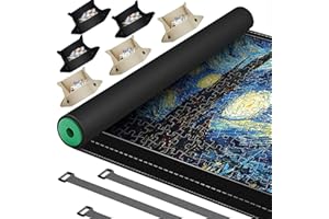 REKGO Rubber Jigsaw Puzzle Mat Roll Up,3000 2000 1500 1000 Pieces Puzzel Mats，Roll-Up Save Pad Trays for Sorting Table Board Glue Sheets and Frame Storage Accessories for Adults Gifts