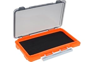 OriGlam Fishing Tackle Box Slit Foam Case, Super Slim Fishing Lures Jig Box Hooks Spinners Spoons Storage Tackle Tray, (6.8 * 3.8 * 0.8inch) (Orange)