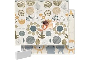 Mloong 150x180cm alfombra bebe acolchada plegable, alfombra bebecon bolsa de transporte, impermeabilidad y refuerzo de bordes tapete bebe,anti-slip Alfombra de Juegos de XPE,alfombra bebés