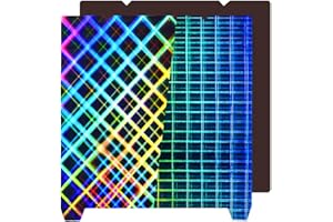 IdeaFormer Plaque de construction PES 235x235mm, Smooth Rainbow Mesh+Plaid Plaque de construction PES pour Creality K1/K1C/K1 SE/Ender 5 S1/Ender 3 S1 Pro/Ender 3 S1/Ender 3 V3 SE/KE Spring Steel