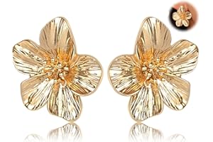 AVYRING Gold Earrings for Women, Hypoallergenic Stainless Steel Stud, Summer Vacation Style for Daily, Party & Beach Wear, Starfish, Flower