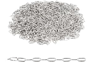 Anseom 10 Mètres 1.5 mm Chaîne en Acier Inoxydable 304, Chainette Metal Force de Traction 15kg Chaine de Traction, Chaine Acier pour Suspendre Mangeoire à Oiseaux, Panier, Carillons Éoliens, Vêtements