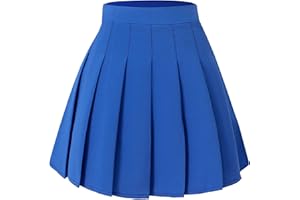 HOEREV Donne Ragazze Svasato Casual Mini Scuola Tennis Skater Casual Gonna Danza con Due Tasche Laterali e Pantaloncini Interni