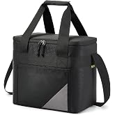 PeranoRidia Thermal Bag 30L, Large Portable Isothermal Cooler for Men and Women for Camping, Beach, Picnic and Travel, Black