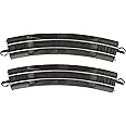 Bachmann Trains 44429 (Snap-Fit E-Z TRACK 18” RADIUS CURVED RERAILER (2/card) -STEEL ALLOY Rail With Black Roadbed-HO Scale