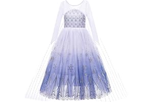 New front Costume da Principessa Frozen Elsa Vestito Elsa Frozen Bambina Abito da Principessa Gonna in Tulle per Festa di Cosplay Party Halloween Compleanno Carnevale Natale