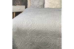 HOMELEVEL Bedspread Bed & Sofa Cover Bedspread Sofa Day Ornaments Blankets Bed Cover XXL Blanket Throw Over Blanket Light Grey 240cm x 260cm