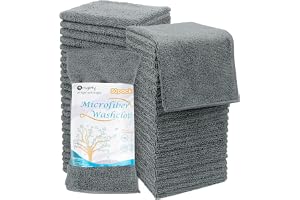 Orighty mikrofiber tvättdukar handduksset 50-pack, högabsorberande och supermjuka fingertoppshanddukar, multifunktionella tvä
