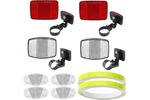 Qcdou Catadiottro per bicicletta anteriore e posteriore, per bicicletta, per bambini, uomini, donne