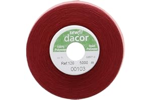 Sewfil dacor 120 - Cono de hilo de coser poliéster de 5.000 metros 0103 - Granate