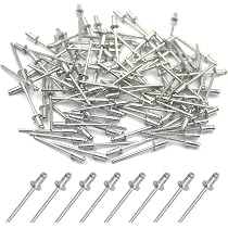 Metal Magery 100-Pack White Aluminum Pop Rivets - 1/8" Diameter, 3/16" Grip Range