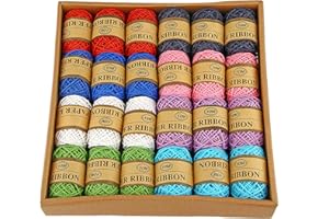 YEARNINGLIFE 24 Stück Geschenkpapier Band 10 m je Rolle Raffia -Bunte Bänder in 8 Farben, Buntes Papiergarn für Kunsthandwerk Raffia Papierband für Geschenkbox Box,Weben, Weihnachten, Florist