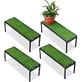 Urban Plant Apollo Metal Plant Stand with Green Grass | Decorative Pot Holder for Balcony, Garden & Home | Artificial Grass M