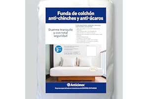 ANTICIMEX Funda Antichinches 150x190cm Funda Colchon Impermeable con Cremallera Antiacaros | Diferentes Medidas | Protector Cama 100% Poliéster | Cierre de Seguridad (150x190x25 cm)