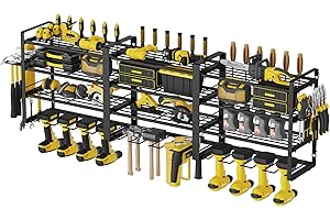 AcornFort W-17 4 Etagen Metall Heavy Duty Garage Werkzeug Werkstatt Schuppen Rack Organizer mit 4 zusätzlichen zusätzlichen Bohrhaltern (4 Etagen, 120 cm)