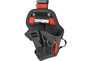 KIRNER Diggers Tools - Akkuschrauber Holster Werkzeugtasche - [ Größe S ] Flexibel Kombinierbare Werkzeugtasche Gürtel - Hochwertige Gürteltasche Werkzeug für Elektriker, Dachdecker & Zimmerer