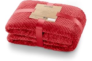 ‎DECOKING DecoKing 59098 Pikowany koc z mikrofibry 220x240 cm czerwony lekki przyjemny przytulny styl skandynawski Henry